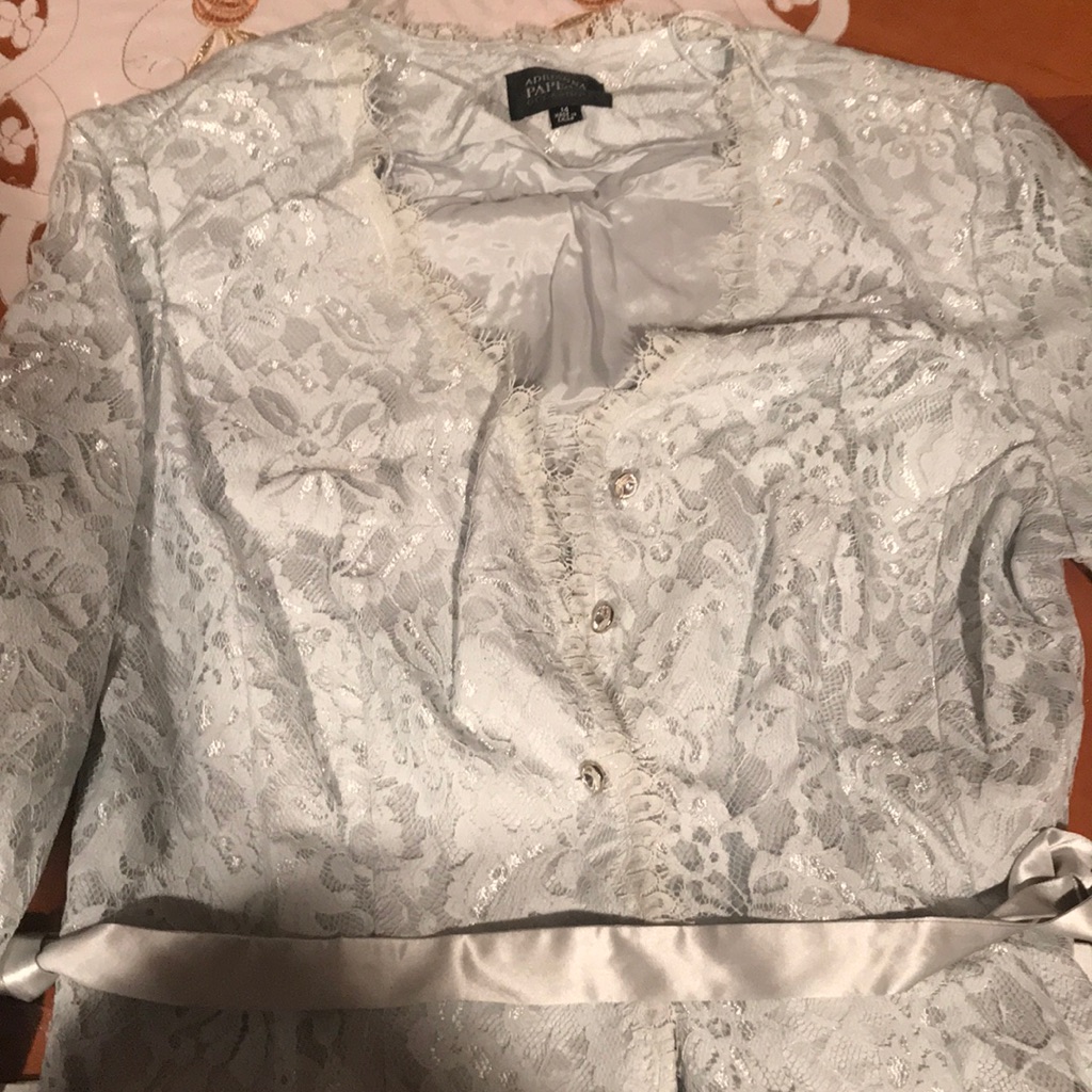 Button Down Sequins Lace Top